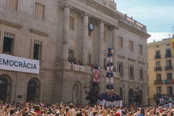 Барселона Каталония Сентября 2017 Castellers Барселоне Празднование — стоковое фото