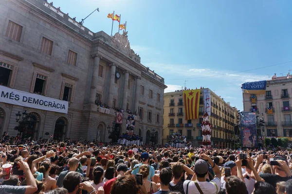 Barcelona Katalonien September 2017 Castellers Barcelona Firande — Stockfoto