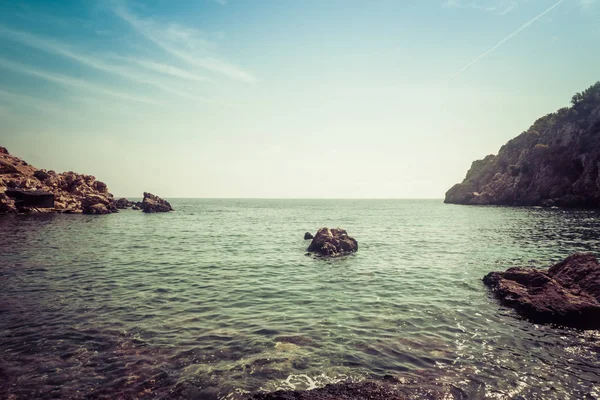 Τοπίο Νησιού Θαλασσογραφία Ίμπιζα Ισπανία Πανέμορφο Πανόραμα Των Ακτών Της — Φωτογραφία Αρχείου