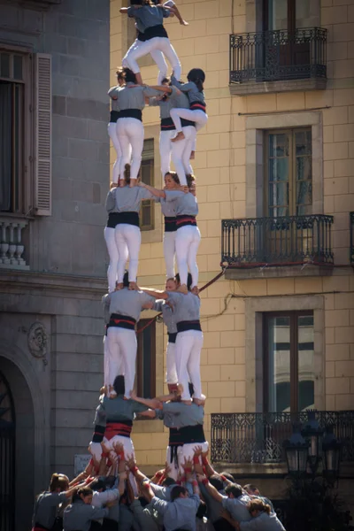 Barcelona Cataluña España Octubre 2017 Personas Apoyo Independencia Catalunya Passeig — Foto de Stock