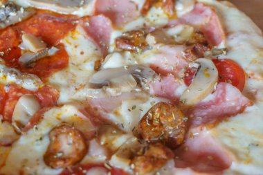 Detaylı pizza yakın çekim