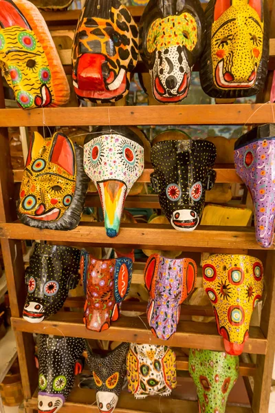 Máscaras Hechas Mano Nicaragua Venta Mercado Artesanal — Foto de Stock