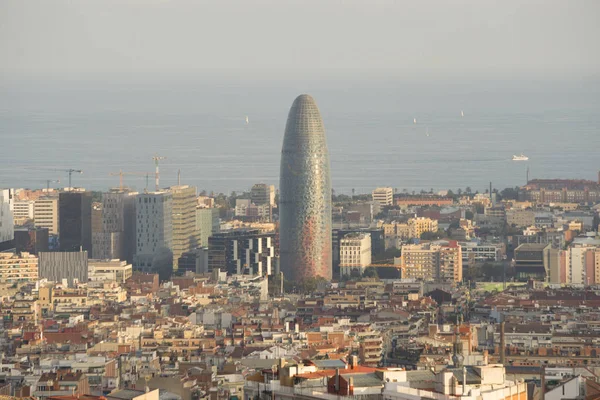 Pohled Ptačí Perspektivy Věže Agbar Barceloně Španělsko — Stock fotografie