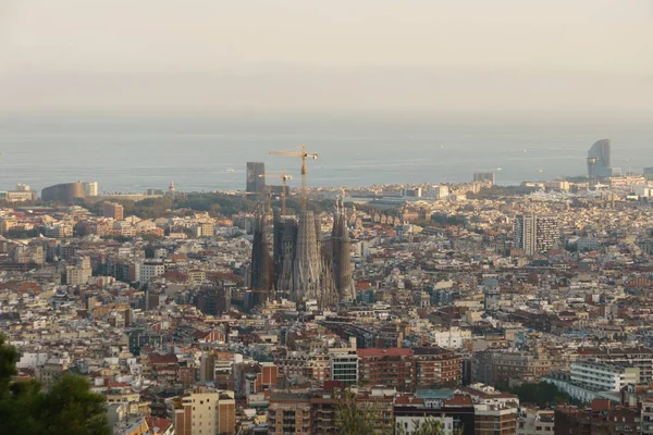 Вид Sagrada Familia Барселона Каталонія Іспанії Вище Пресвятої Родини Роботи — стокове фото
