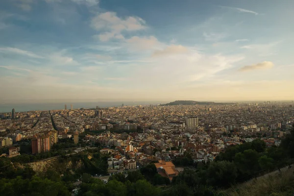 Dramatické Panoramatický Pohled Město Barcelona Katalánsko Španělsko — Stock fotografie