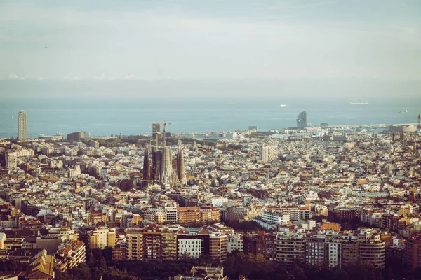 Пташиного Польоту Барселони Sagrada Familia Каталонія Іспанія — стокове фото