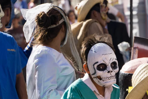 Granada Nicaragua Febrero 2017 Personas Vestidas Con Trajes Tradicionales Máscaras — Foto de Stock