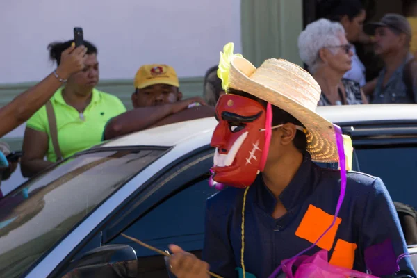 Granada Nicaragua Februar 2017 Menschen Traditioneller Kleidung Und Farbenfrohen Masken — Stockfoto