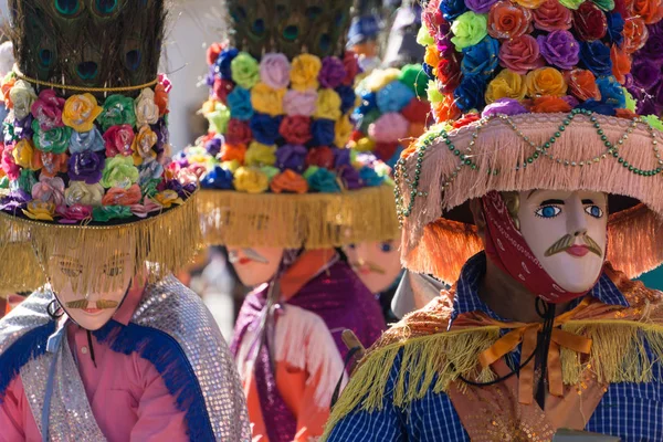 Granada Nicaragua February 2017 People Wearing Traditional Dress Colorful Masks — Stock Photo, Image