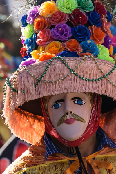 Granada Nicarágua Fevereiro 2017 Pessoas Vestindo Roupas Tradicionais Máscaras Coloridas — Fotografia de Stock