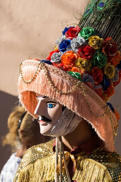 Granada Nicarágua Fevereiro 2017 Pessoas Vestindo Roupas Tradicionais Máscaras Coloridas — Fotografia de Stock