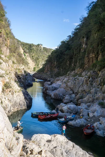 Somoto Canyon Nicaragua January 2018 Tourists Enjoying Landscape Somoto Canyon — Stock Photo, Image