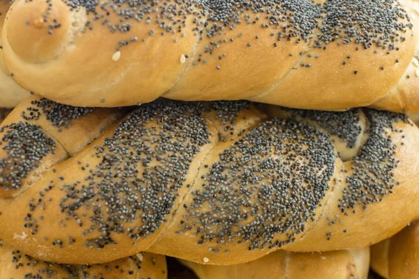 Loaf Homemade Bread Whole Grain Rye Flour Whith Sesame Seeds — Stock Photo, Image