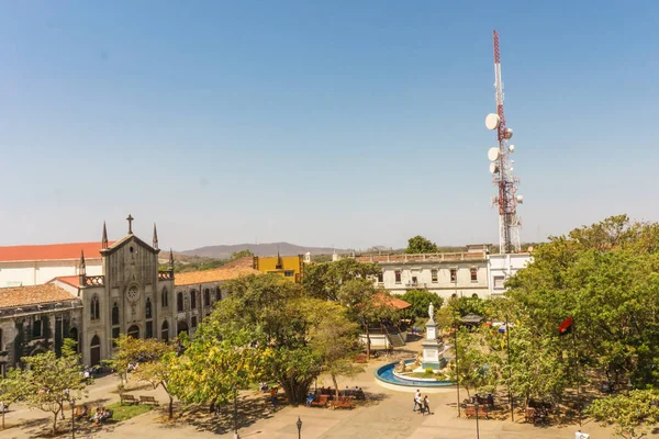 Leon Nicarágua Março 2017 Vista Parque Central Catedral Lugar Mais — Fotografia de Stock