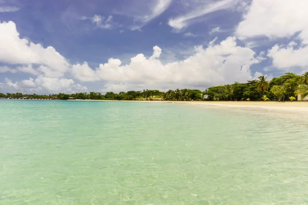 Playa Con Hamacas Hermoso Día Cielo Despejado — Foto de Stock