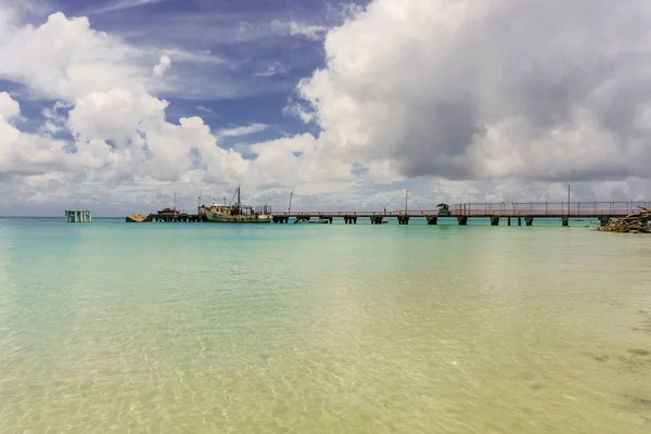 Ilha Milho Nicarágua Maio 2017 Doca Velha Caribe Com Navio — Fotografia de Stock