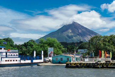 Ometepe, Nikaragua, 15 Ocak 2018: Ometepe Island bağlantı noktası