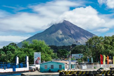 Ometepe, Nikaragua, 15 Ocak 2018: Ometepe Island bağlantı noktası