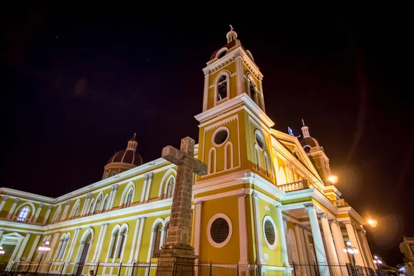 night view of the church in Granada