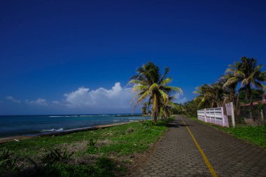 güzel Mısır plaj Nikaragua, Turkuaz su ada ve gökyüzü temizleyin