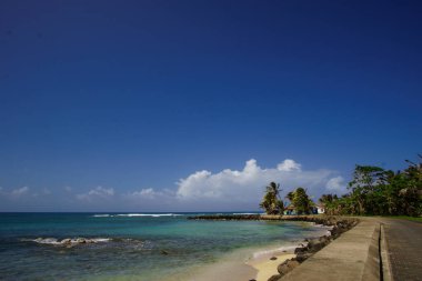 güzel Mısır plaj Nikaragua, Turkuaz su ada ve gökyüzü temizleyin
