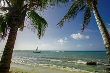 güzel Mısır plaj Nikaragua, Turkuaz su ada ve gökyüzü temizleyin