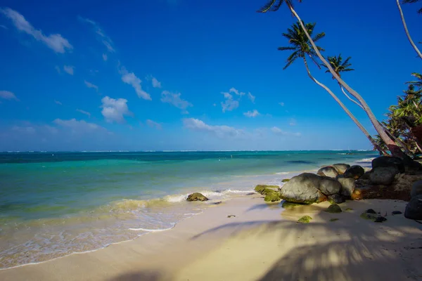 Vackra Corn Island Beach Nicaragua Turkosa Vatten Och Rensa Skies — Stockfoto