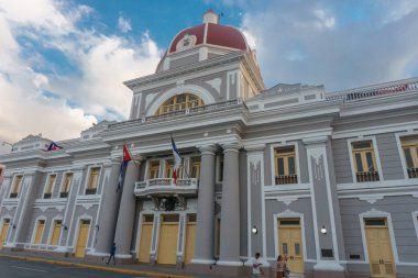 Cienfuegos, Cuba - 31 Aralık 2016: Central park manzaralı.