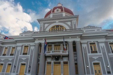 Cienfuegos, Cuba - 31 Aralık 2016: Central park manzaralı.