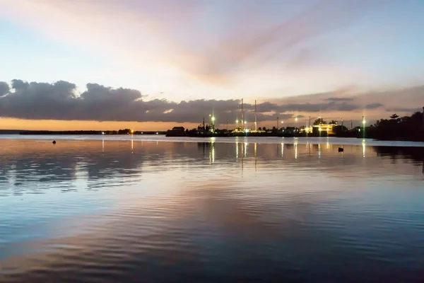 Artistic Night View Sunset Port Cienfuegos Cuba — Stock Photo, Image