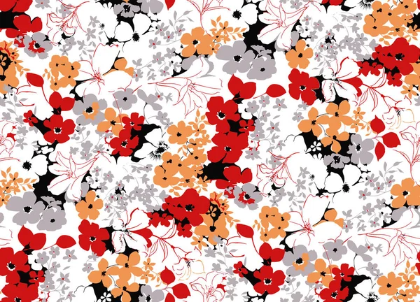 Yazdırma tarzı ve duvar kağıdı arka plan için soyut çiçek desenli