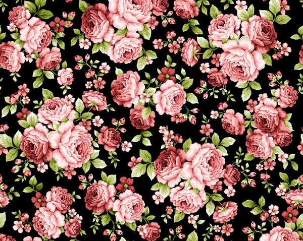 Güzel pembe Gül çiçek tasarım desen illüstrasyon