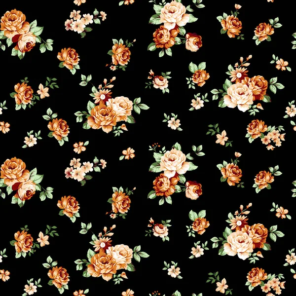 Gül çiçek desenli baskı için vintage rengi ile