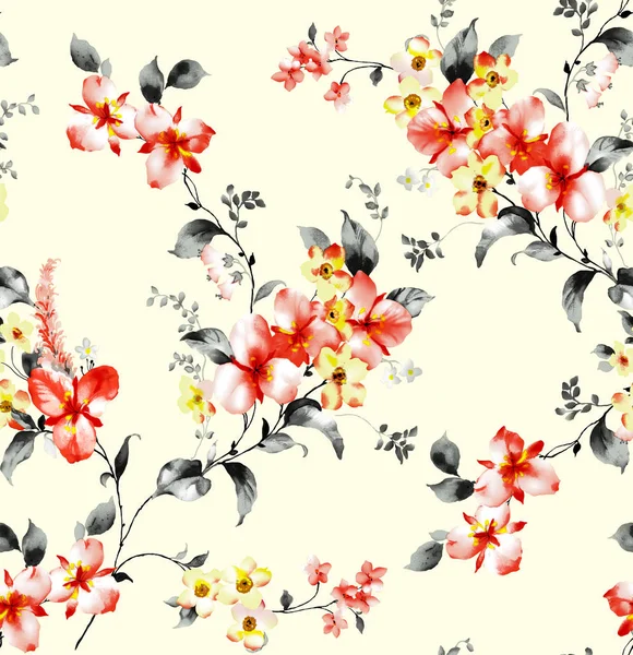 Baskı için Suluboya ile çiçek deseni