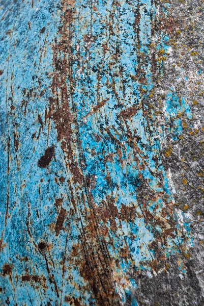 Detalhe Misturador Concreto Pequeno Azul Enferrujado Abandonado — Fotografia de Stock