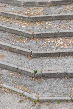 Arka plan için konglomera çimento ve taş adımları yakın çekim