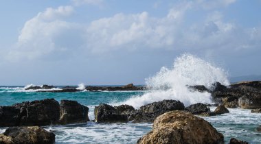 Kıbrıs'ta fırtına sırasında Akdeniz