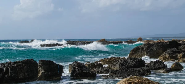 Mer Méditerranée Lors Une Tempête Chypre — Photo