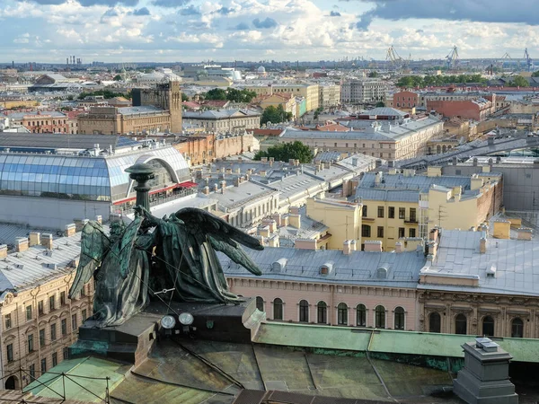 Vista Aérea San Petersburgo Desde Colonnade Catedral San Isaac Día — Foto de Stock