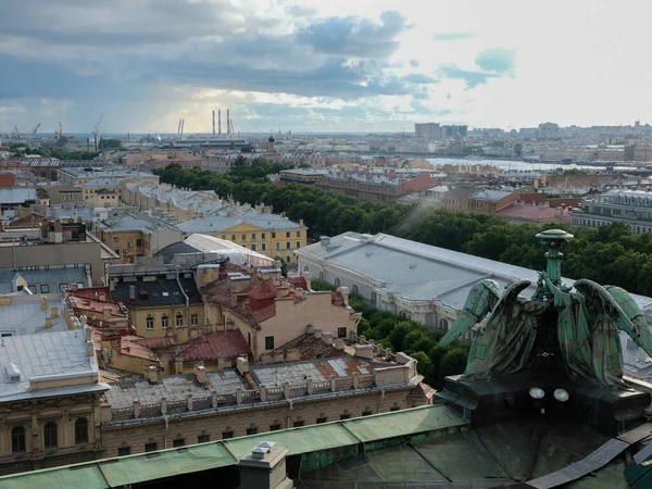 Vista Aérea San Petersburgo Desde Colonnade Catedral San Isaac Día — Foto de Stock