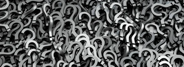 Black and red question marks background. 3D Rendering.