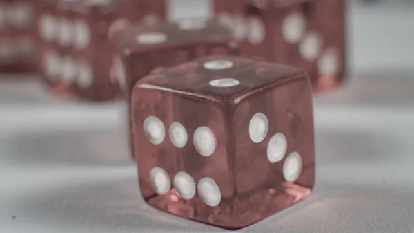 Red dice for poker and casino Happiness games for chance concept.