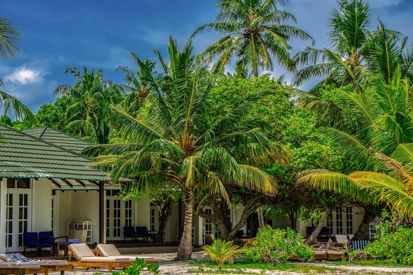 Tatil evi, bir ada Adaaran seçin Meedhupparu Hint Okyanusu üzerinde Maldivler plaj bungalov