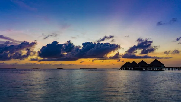 Soluppgång Stranden Maldiverna Adaaran Select Meedhupparu Indiska Oceanen — Stockfoto