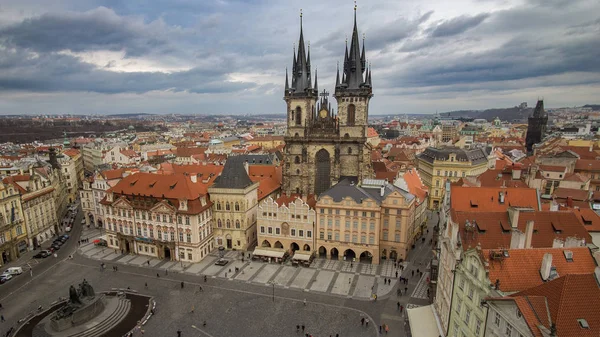 Prager Blick Vom Turm Auf Den Roten Dächern lizenzfreie Stockbilder