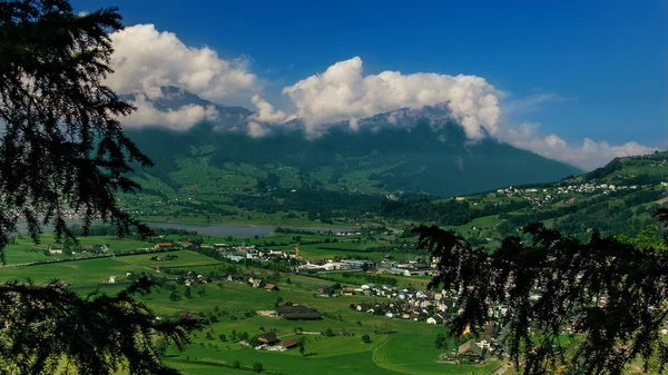 Berglandschaft Lauerzersee Der Schweiz — Stockfoto