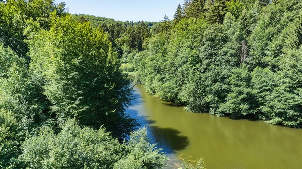 Řeka Lese Externsteine Teutoburském Lese — Stock fotografie