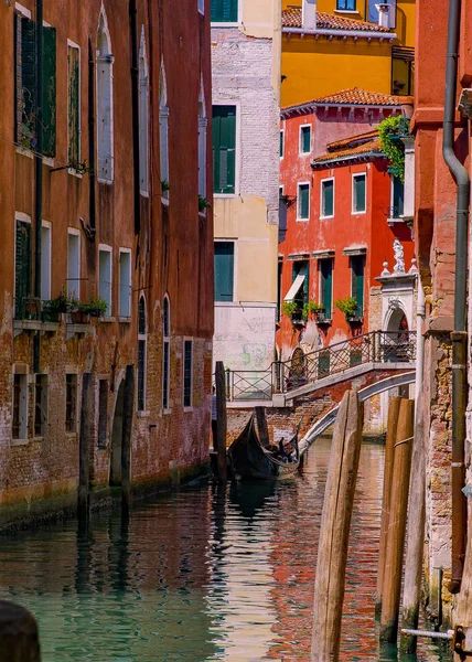 Una Gondola Nel Canale Venezia Italia — Foto Stock