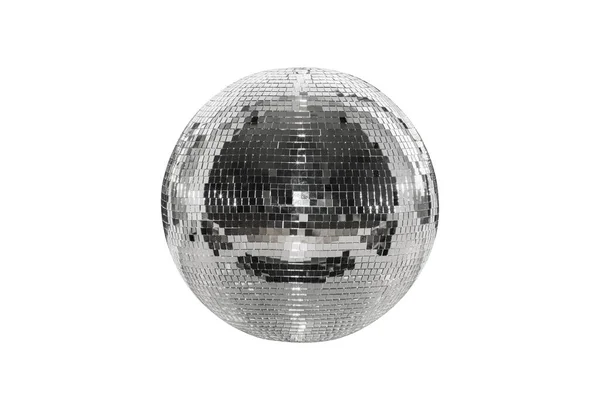 Disco Bal Geïsoleerd Een Witte Achtergrond Een Bolvormig Object Met — Stockfoto