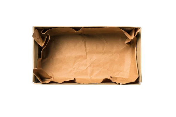 Krabička Bot Izolovaná Bílém Pozadí Otevřete Kartónovou Krabici Boty Nebo — Stock fotografie